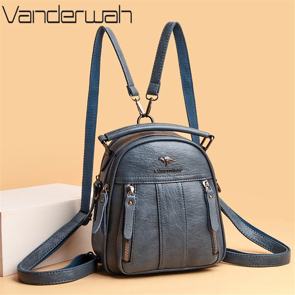 Leather Work Backpack - 4 In 1 Leather Backpacks Multifunction
