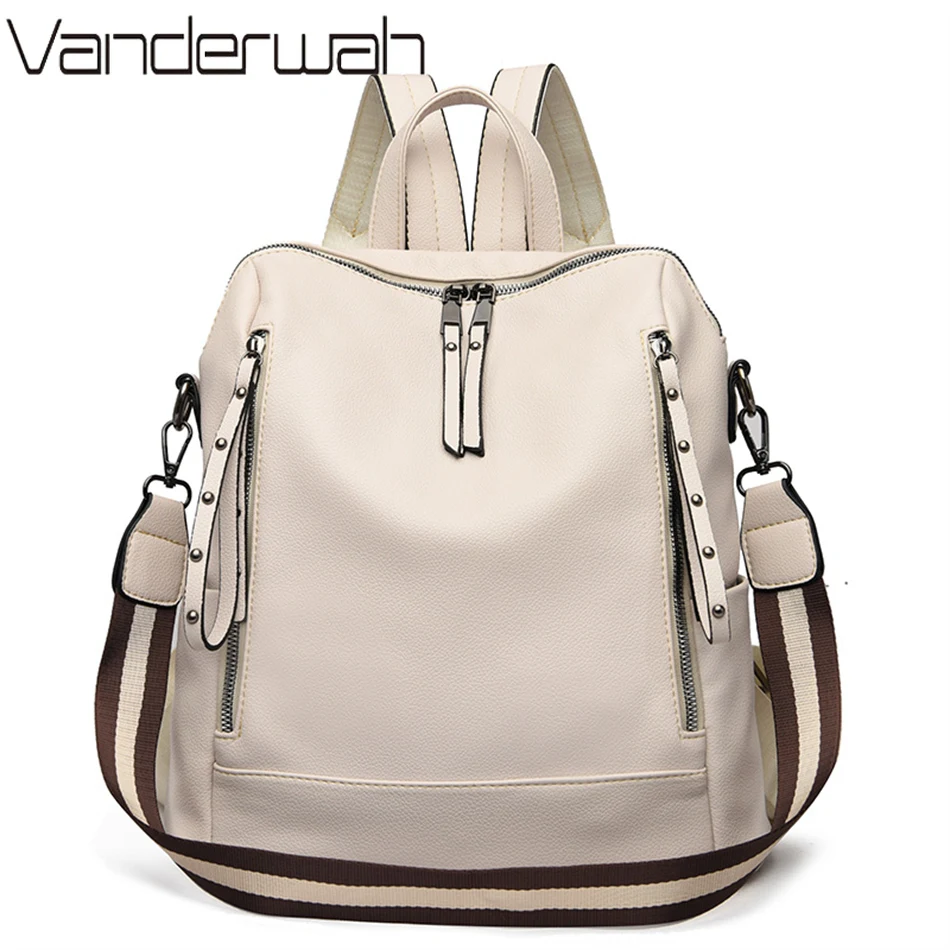 Leather Work Backpack - Brand Luxury Backpacks Soft Leather Waterproof
