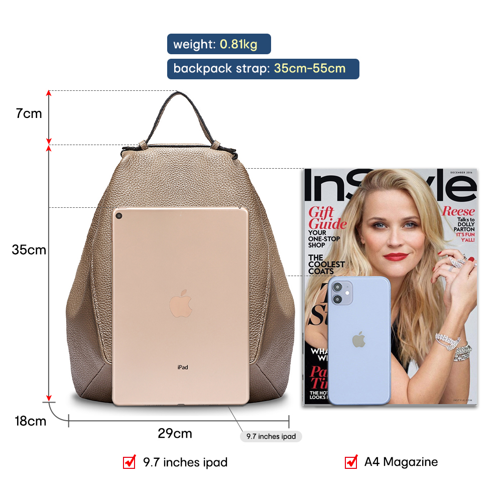Zency Women 100% Genuine Leath - огляд і ціна Leather Work Backpack