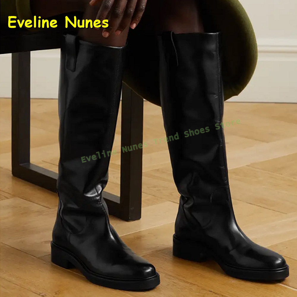 Black Leather Knee High Riding - огляд і ціна Leather Work Women Shoes