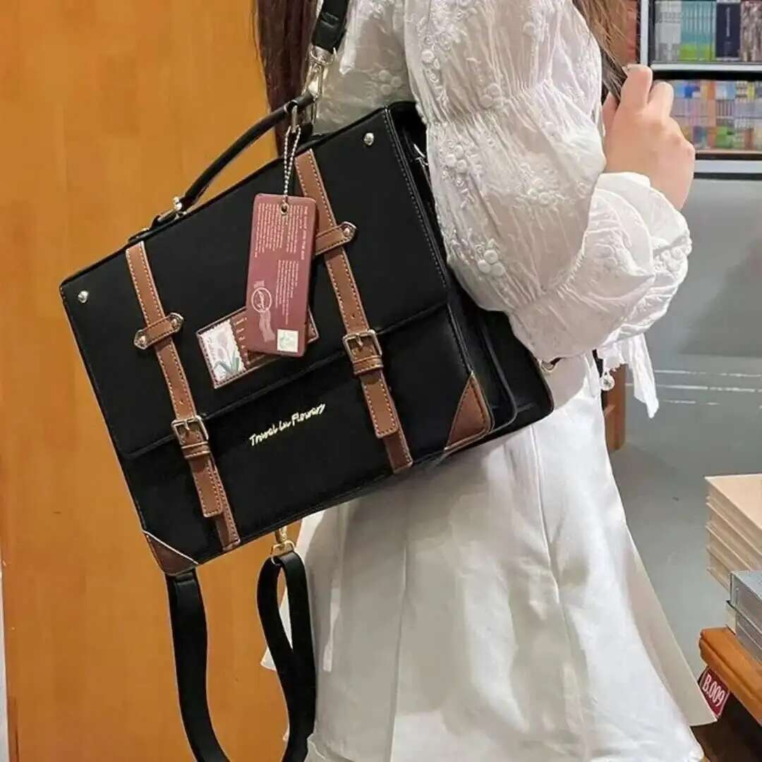 Y2K Preppy Style Large Capacit - огляд і ціна Leather Work Backpack