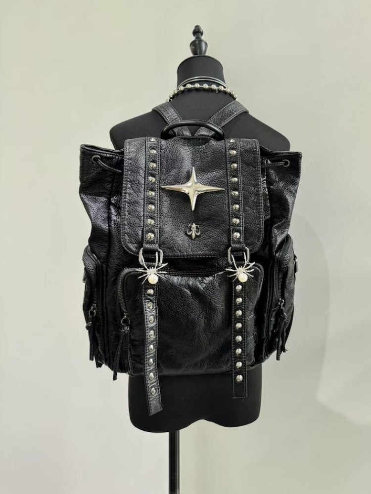 Gothic Punk PU Leather Shoulde - огляд і ціна Leather Work Backpack
