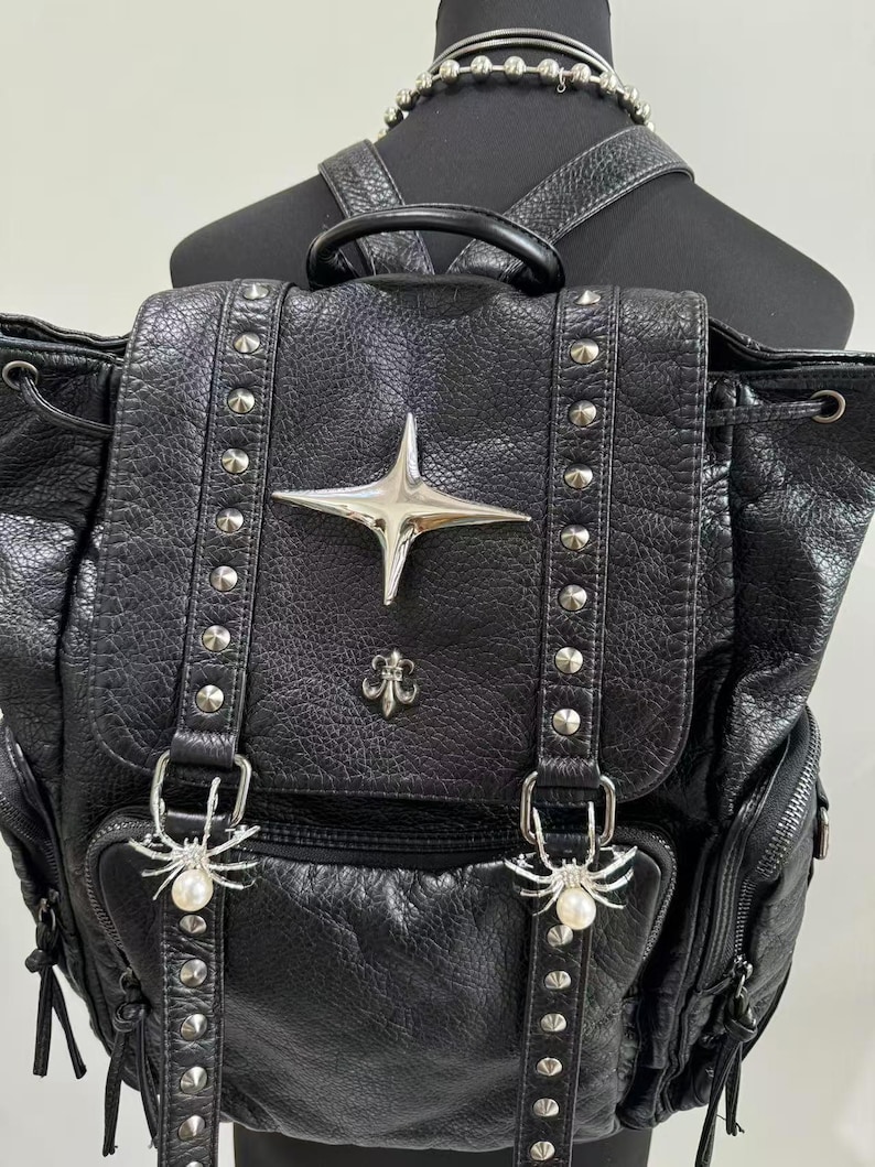 Gothic Punk PU Leather Shoulde - огляд і ціна Leather Work Backpack