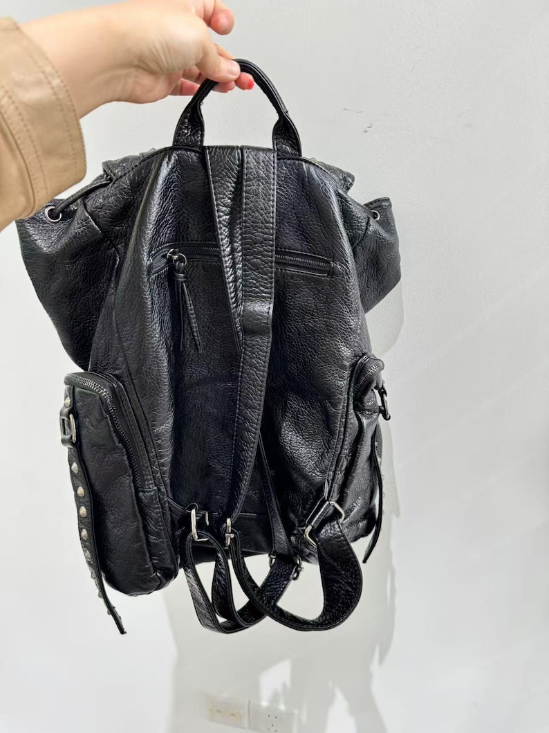 Gothic Punk PU Leather Shoulde - огляд і ціна Leather Work Backpack