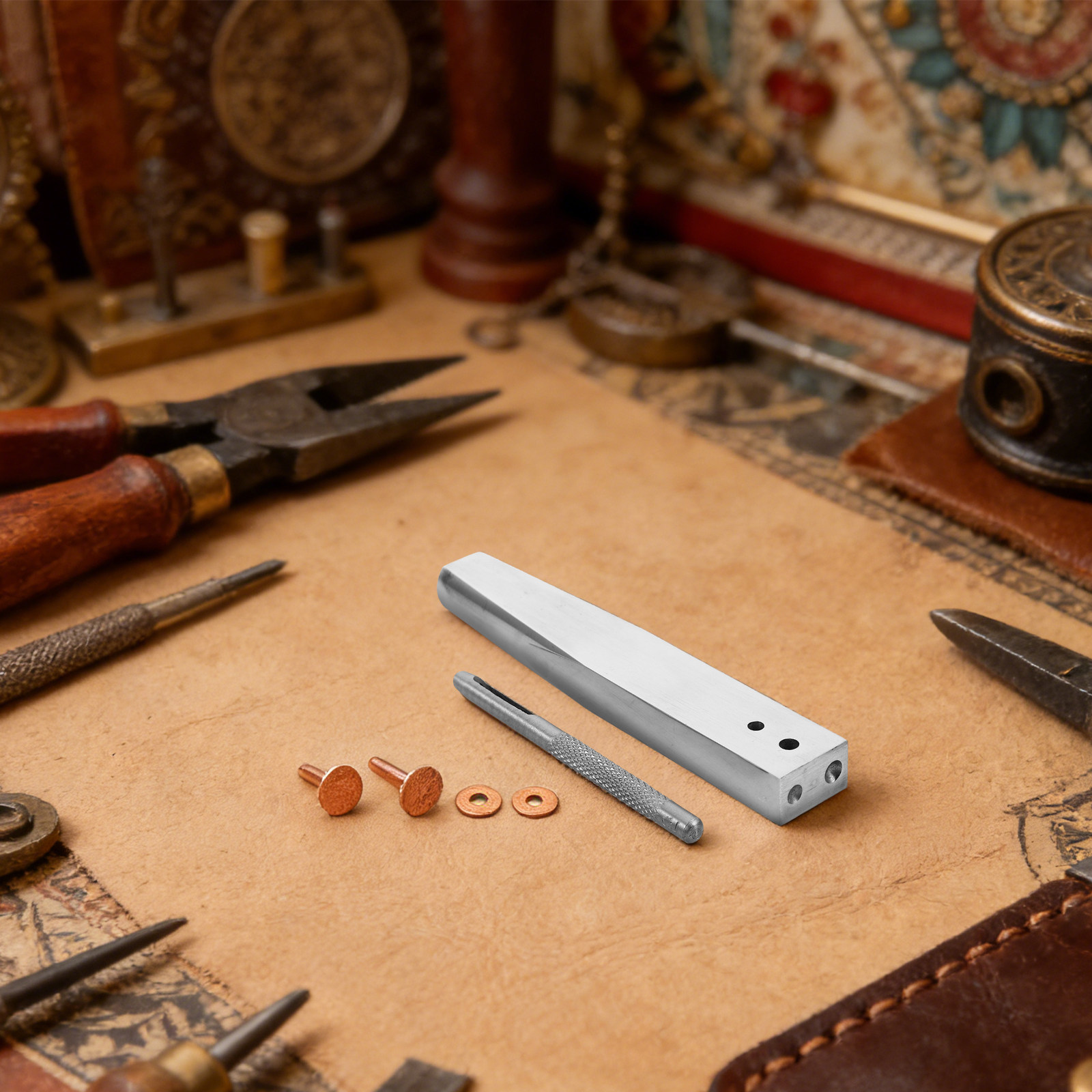1Set Copper Rivet Setter Tool  - огляд і ціна Leatherwork Rivet Setter