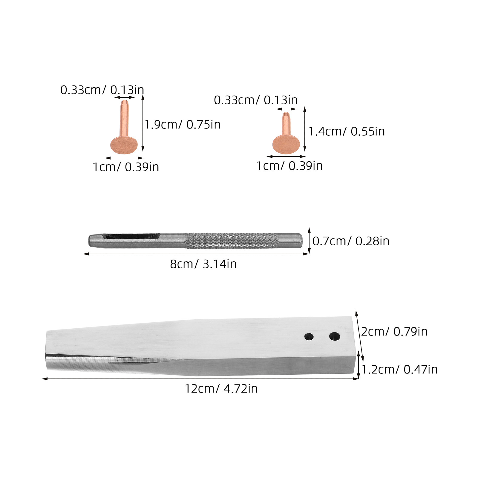 1Set Copper Rivet Setter Tool  - огляд і ціна Leatherwork Rivet Setter