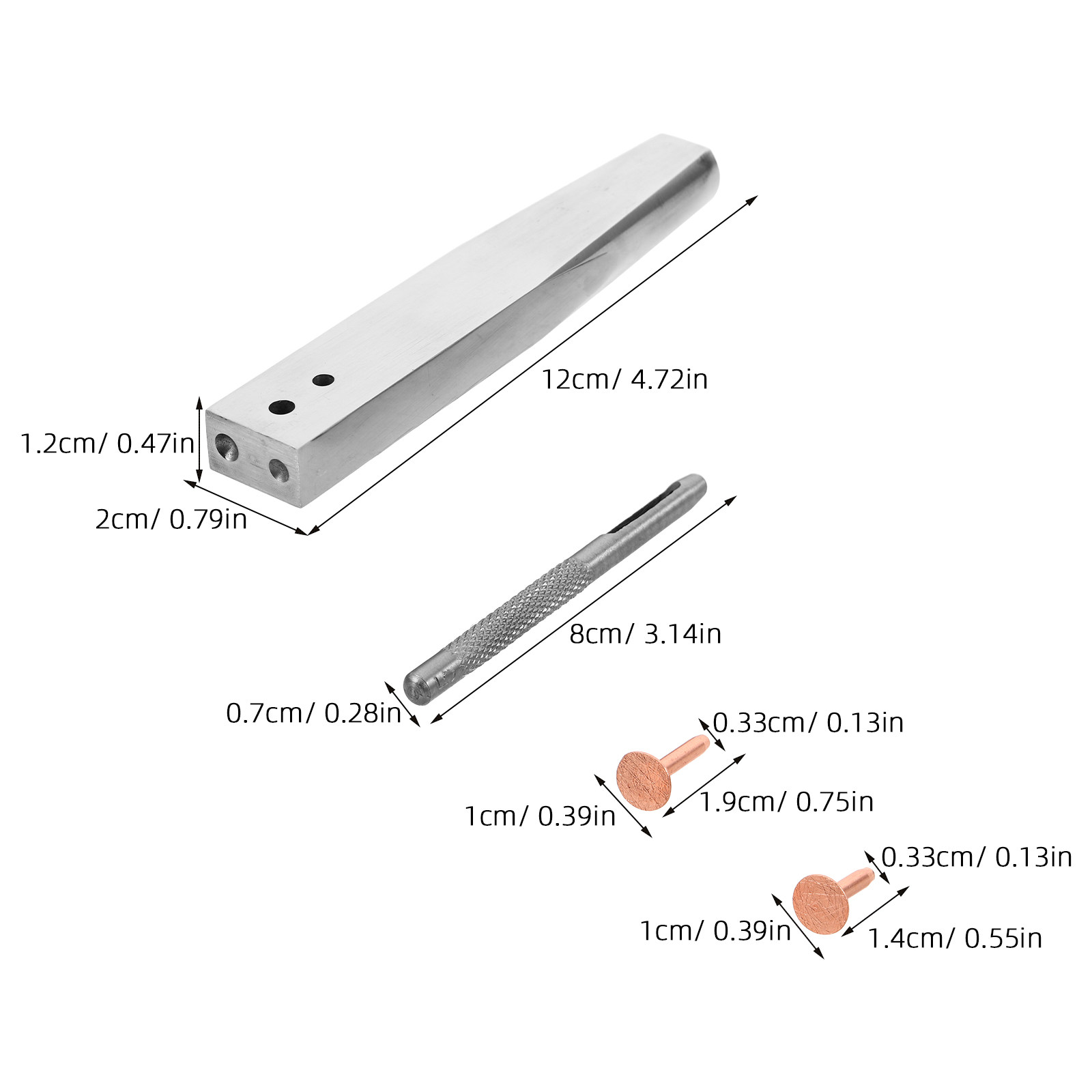 1Set Rivet Fixing Tool Copper  - огляд і ціна Leatherwork Rivet Setter